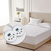Wapaneus Heated Mattress Pad Queen Size 10 Heat Settings & Dual Control with 1-12 Hours Timer Auto Off,Deep Pocket Fits up to 18",Microfiber Bed Warmer,ETL Listed Machine Washable,60"x80"
