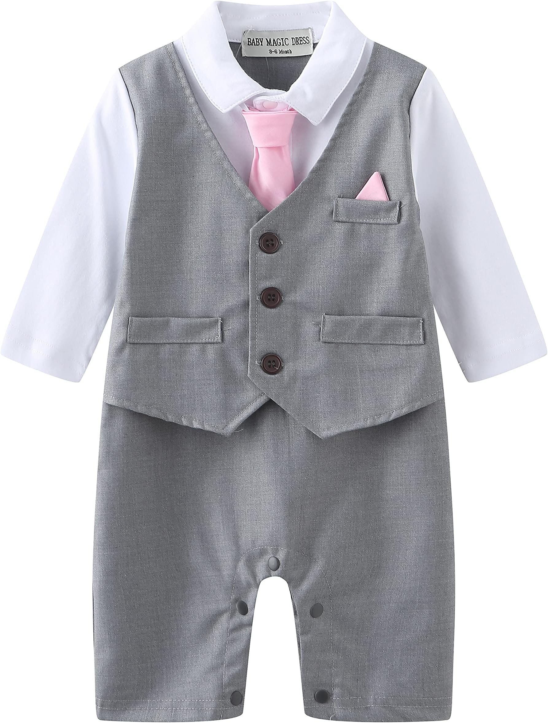 Baby Boy Wedding Tuxedo Waistcoat All in 1pc Design Outfit Suit