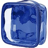 EzPacking Clear TSA Approved 3-1-1 Travel Toiletry Bag for Carry On/Quart Size Transparent Liquids Pouch for Airport Security/Reusable See Through Vinyl & PVC Plastic Organizer Men Women (Royal Blue)