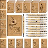 Kosiz 40 Sets Christian Gift Bulk For Woman Spanish Bible Verse Mini Pocket Kraft Notebooks and Bamboo Wood Pens Religious Regalos Cristianos Para Mujer En Español for Men Church