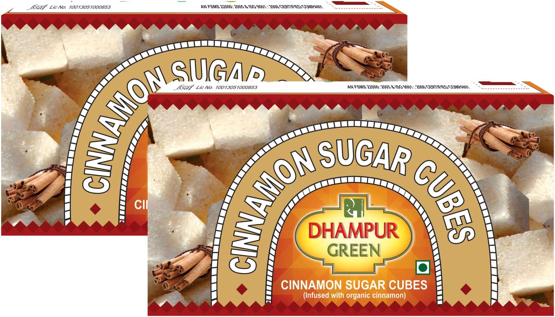 Dhampure Speciality Cinnamon Sugar Cubes, 1Kg (Pack of 2 - Each 500g)