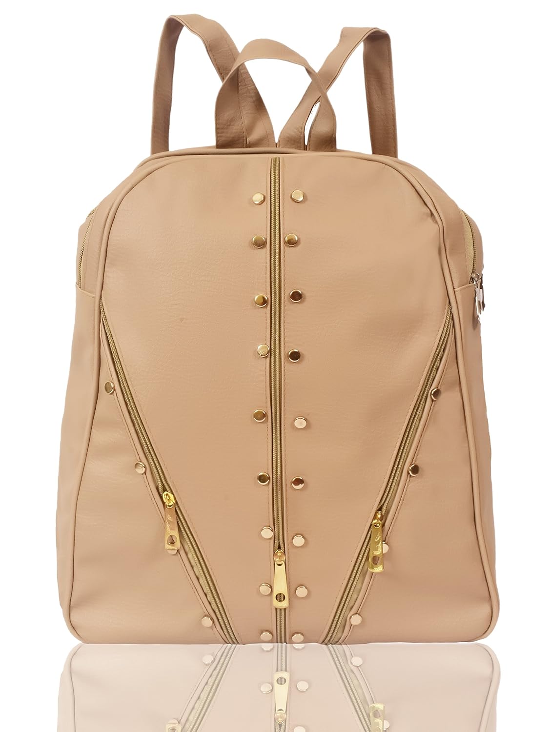 beets collection student shoulder backpack for women & girls bag (light brown)