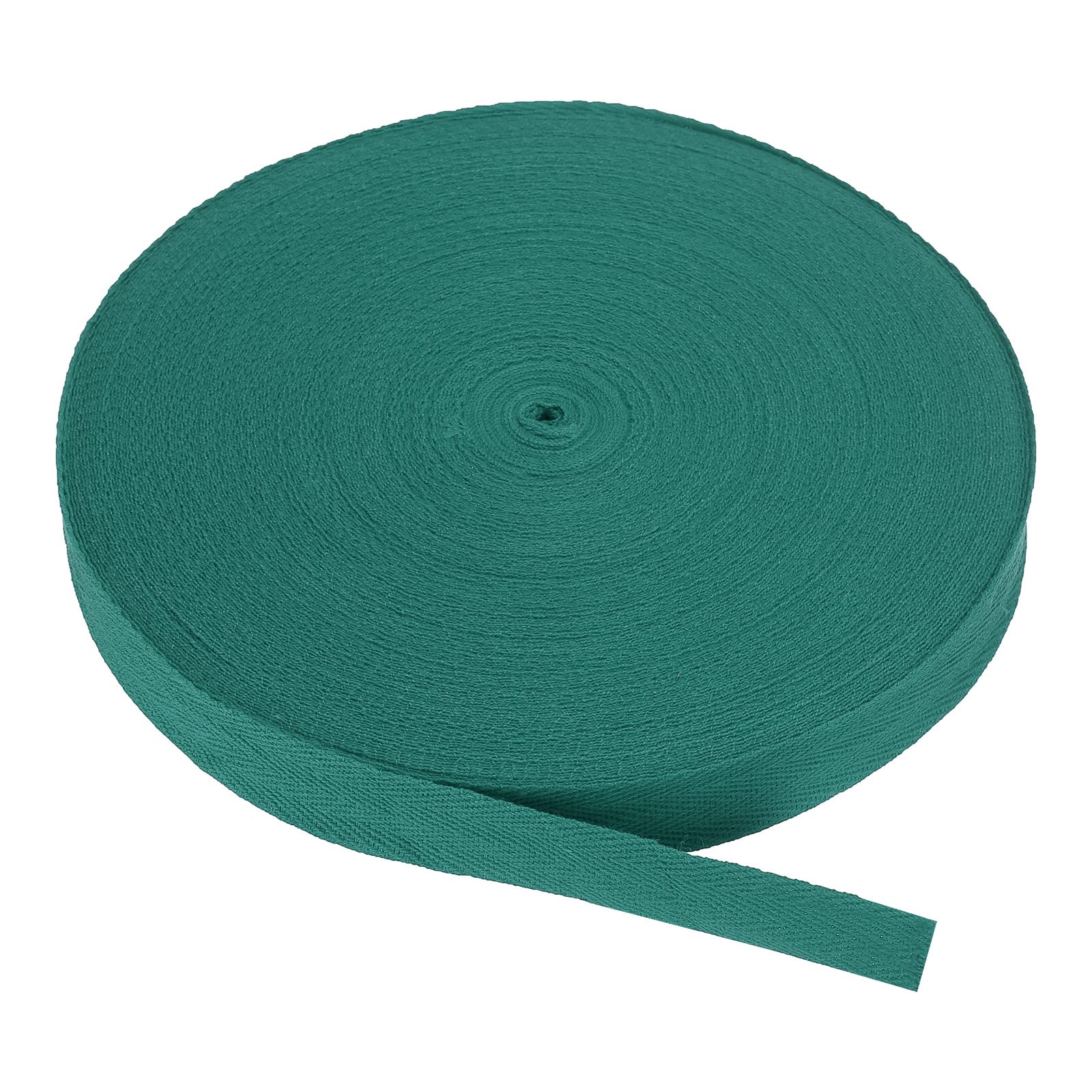 PATIKIL Cotton Twill Tape 20mm(3/4 Inch) 50 Yards Cotton Ribbon Bias Binding Tape Herringbone Webbing Trim for Sewing Gift Wrapping Craft DIY Dark Green