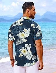 COOFANDY Hawaiian Shirt for Men Short Sleeve Button