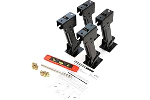 Red Hound Auto 4 Telescoping Folding Trailer Stabilizer Jacks Swing Down 1000 Lbs Support Capacity Each for RV Trailer Camper Includes Handle and Mounting Screws