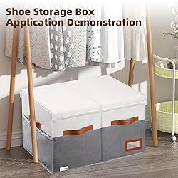 Supowin Shoe Organizer for Closet, Foldable Shoe