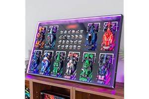 Display Wallboard with RGB LED Lights Compatible with Lego Speed Champions F1 66802 10-in-1 Collector's Pack, 20 Color&22 Lig