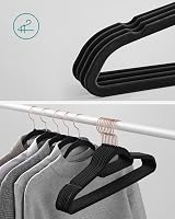SONGMICS Velvet Hangers Set of 50; 0.6 cm Thick, 43.5 cm Long, Rose Gold/Black view 3