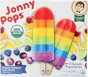 Jonnypops, Frozen Pops Rainbow Fruit Stacks 8 Count Organic, 14.8 Fl Oz