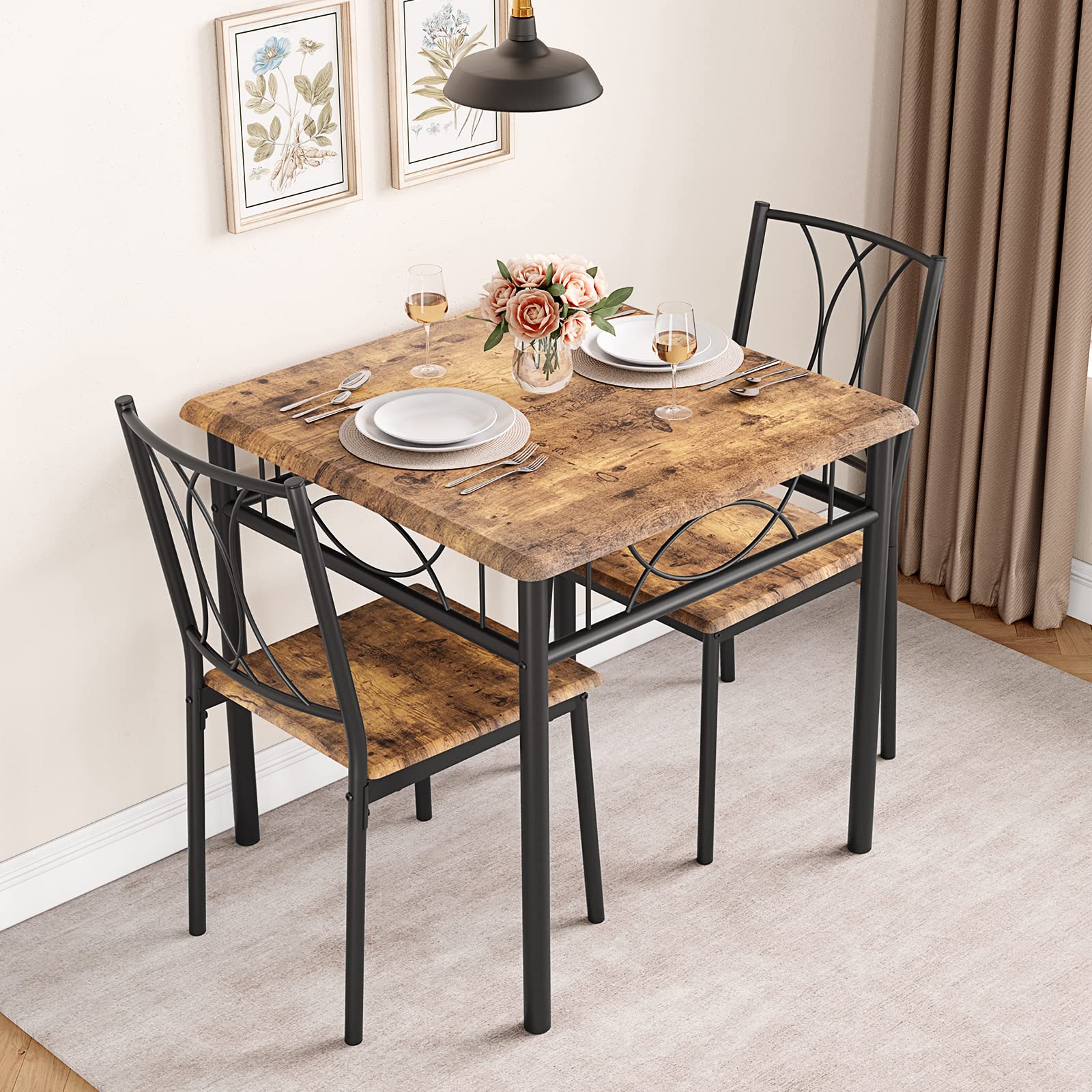 Mua IDEALHOUSE Dining Table Set for 2, Kitchen Table and Chairs, Square ...