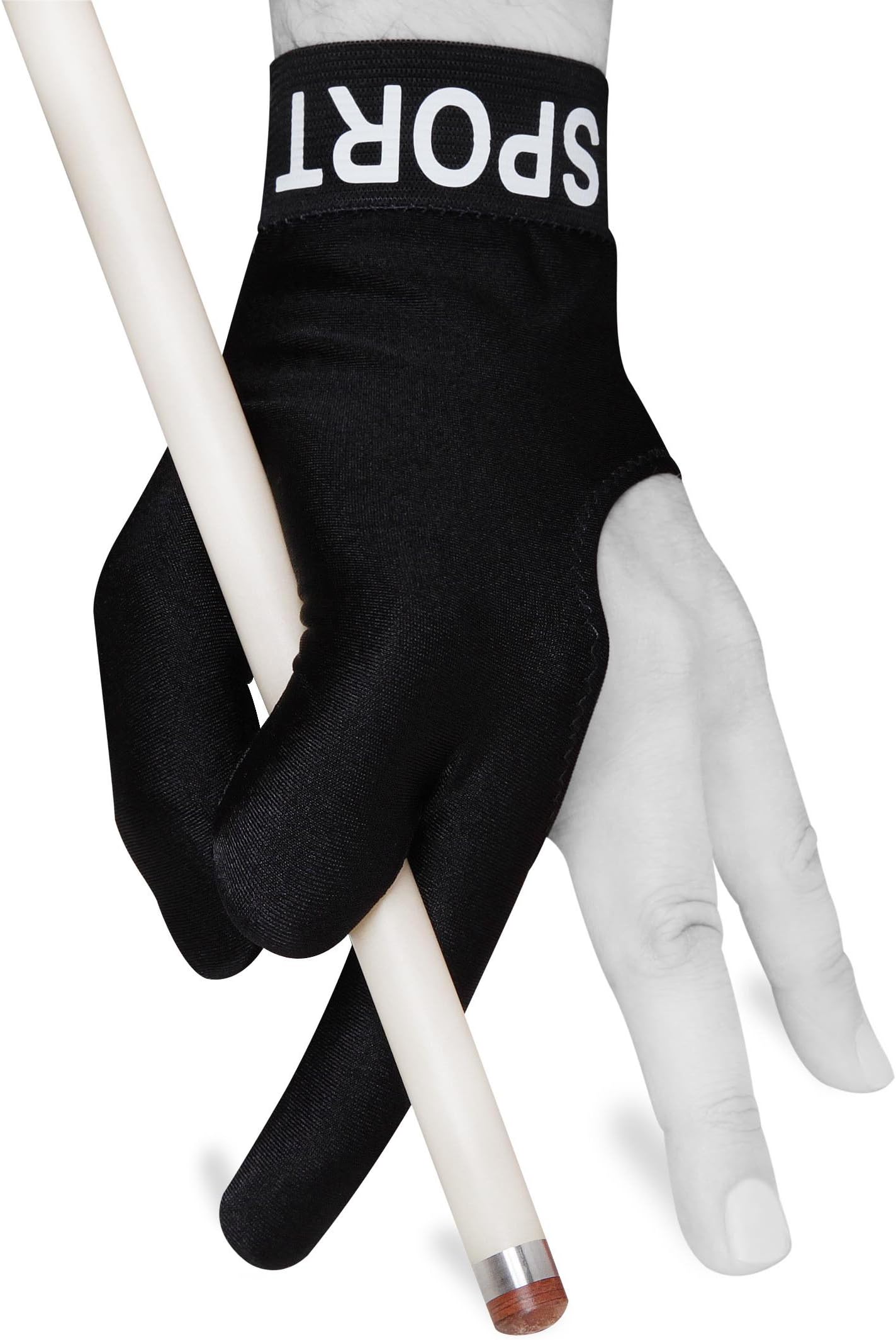 Billiard Glove Sport by Fortuna for Left Hand - Black (Medium/Large)