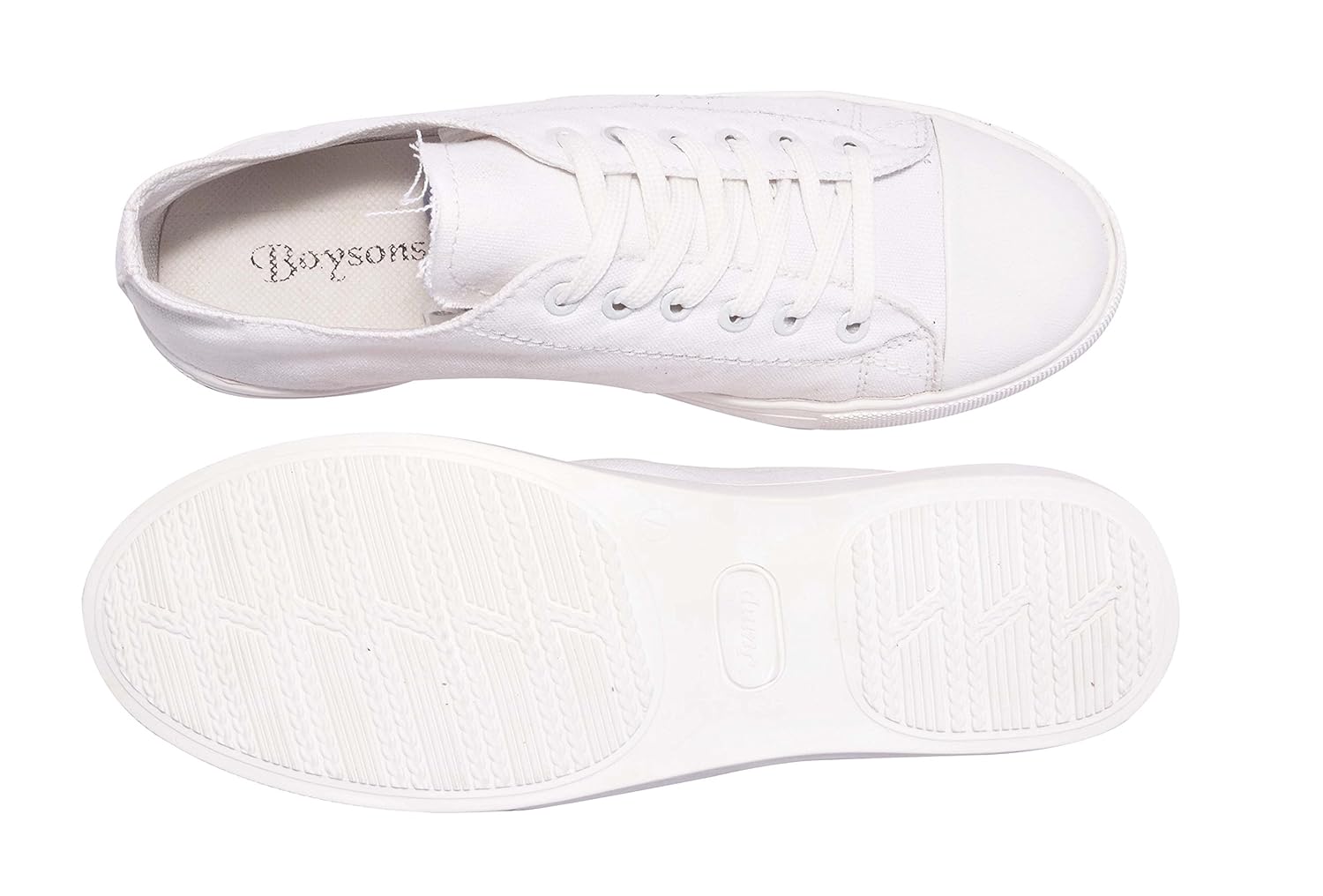 boysons canvas casual sneakers unisex shoes - white