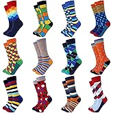 Jeasona Mens Funny Fun Crazy Funky Dress Crew Socks Gifts for Men Dad Grandpa