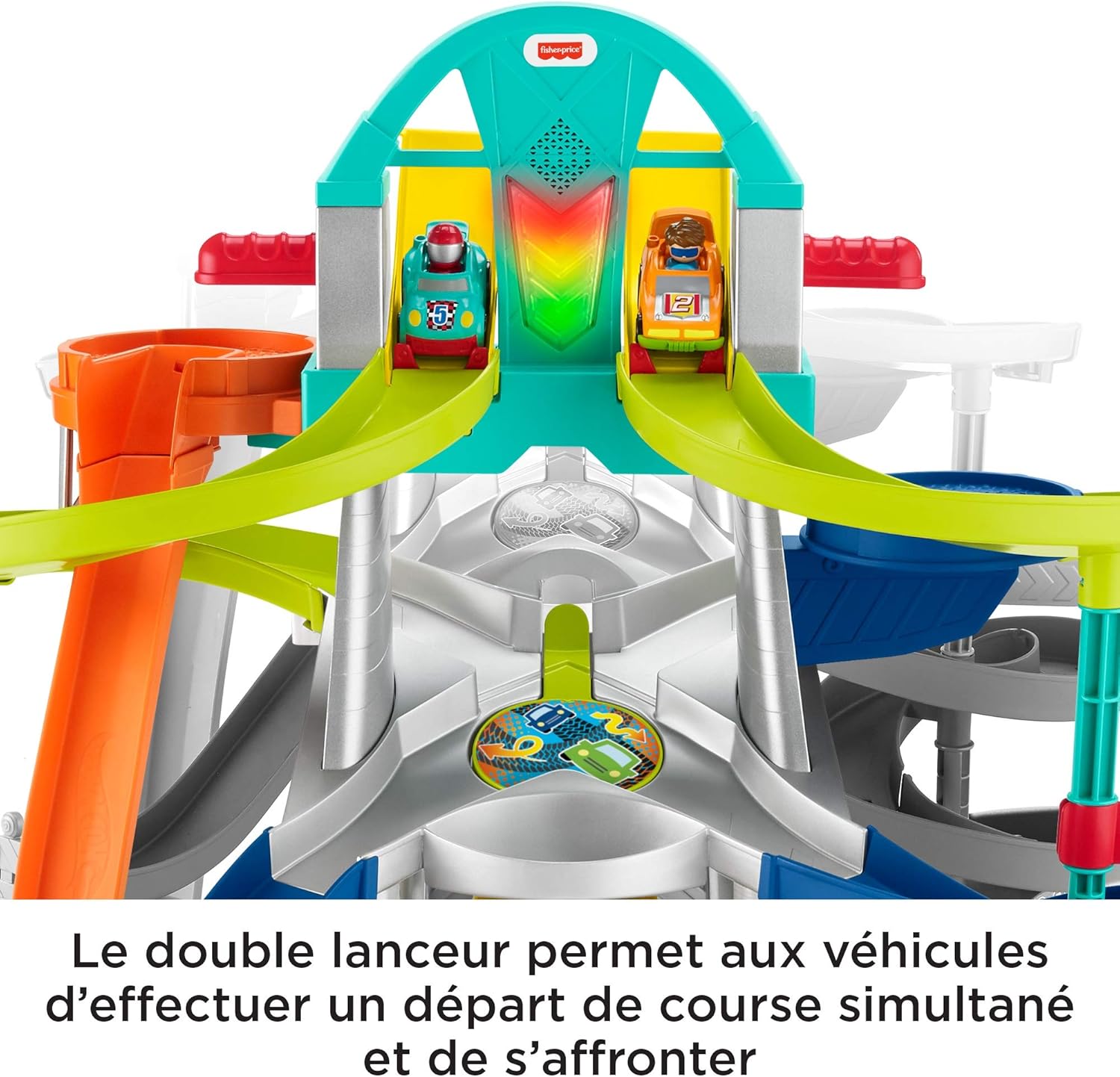 Fisher-Price Little People Launch and Loop Raceway, vehicle playset for toddlers and preschool kids: Toys & Games