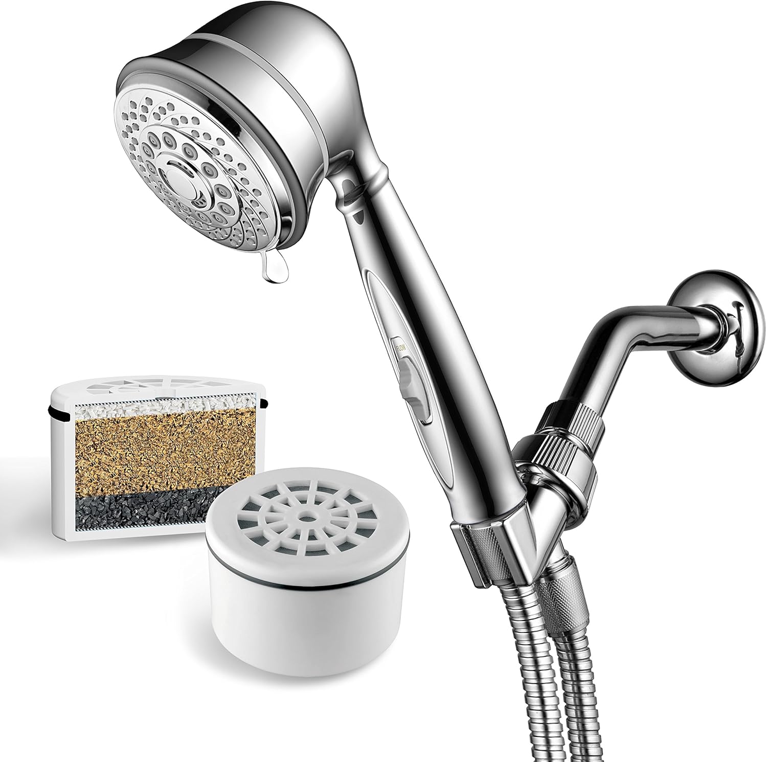 AquaCare By Hotel Spa 7Setting Filtered Handheld Shower Head with