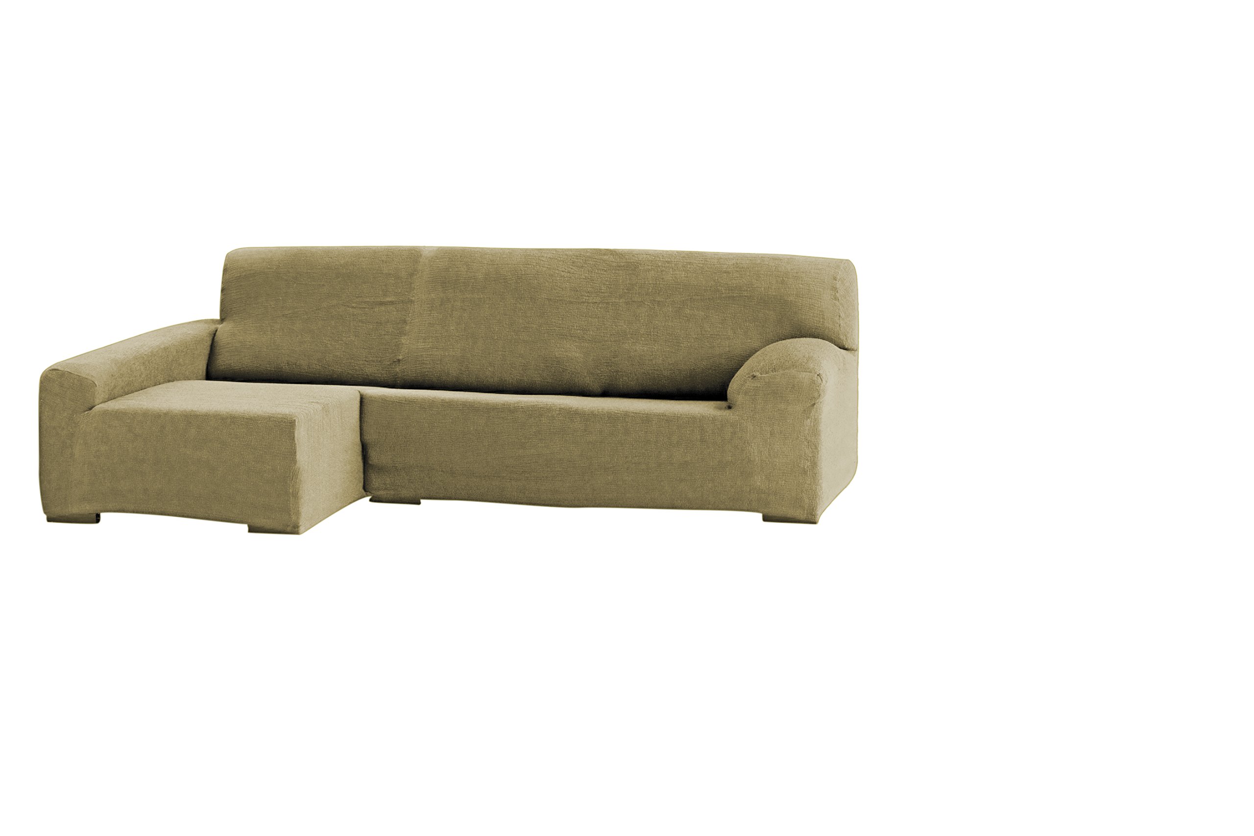 Eysa 240 cm Polyester Acrylic Elastomer Left Front View Teide Elastic Chaisse Longue, Beige