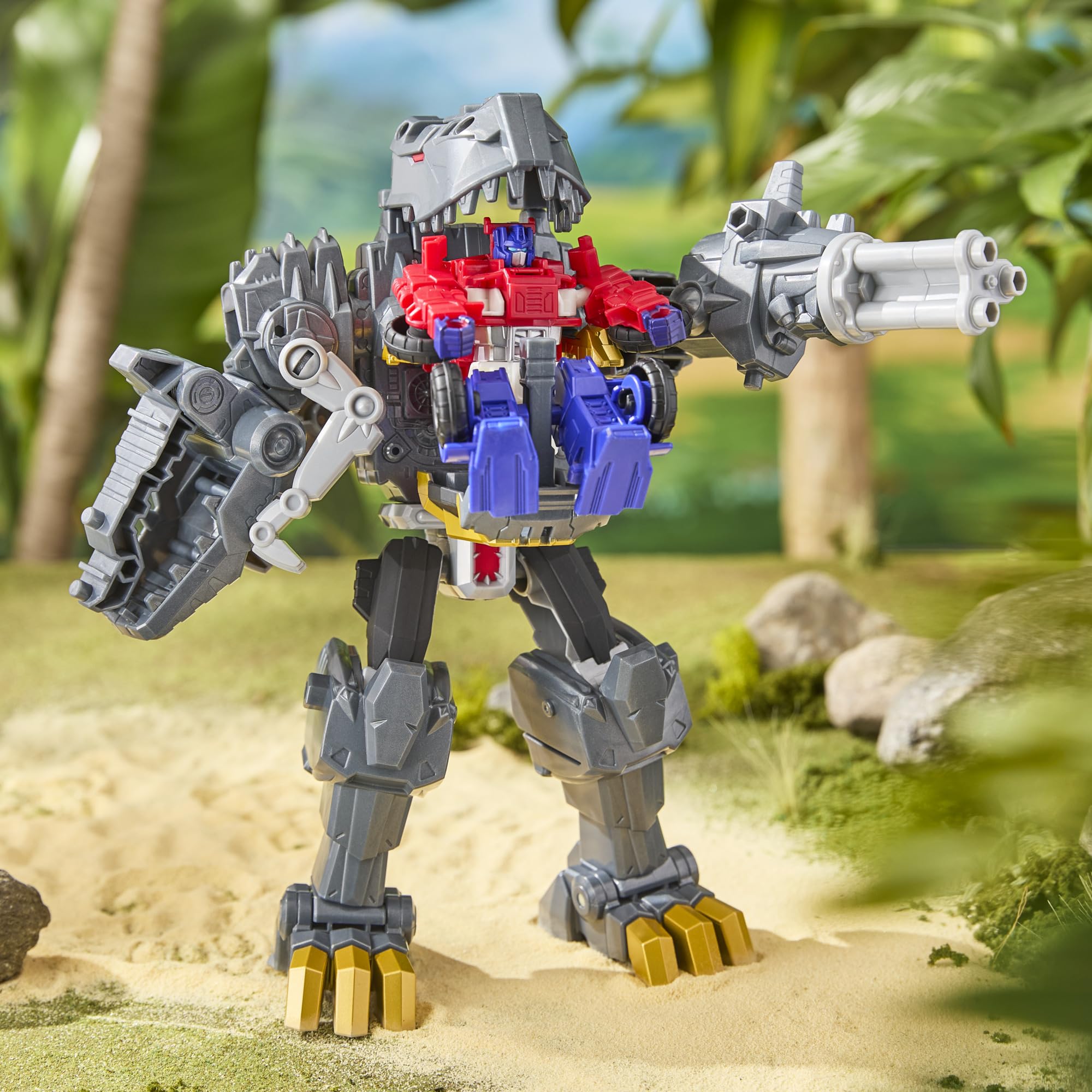 Transformers Cyberworld Grimlock Chomp & Battle 9-Inch Action Figure, Quick Change to Dino Mode, Robot Toys for Boys & Girls 6+ Years