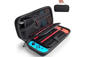 Deruitu Carrying Case for Nintendo Switch Case - Fit Wall Charger AC Adapter - with 20 Game Cartridges Hard Shell Travel Swit