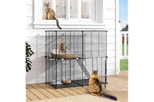 DWVO Indoor Cat Cage 2 Tier Kitten Cage,DIY Cat Playpen Kitten Cage House for Ferret Kitty Bunny Chinchilla