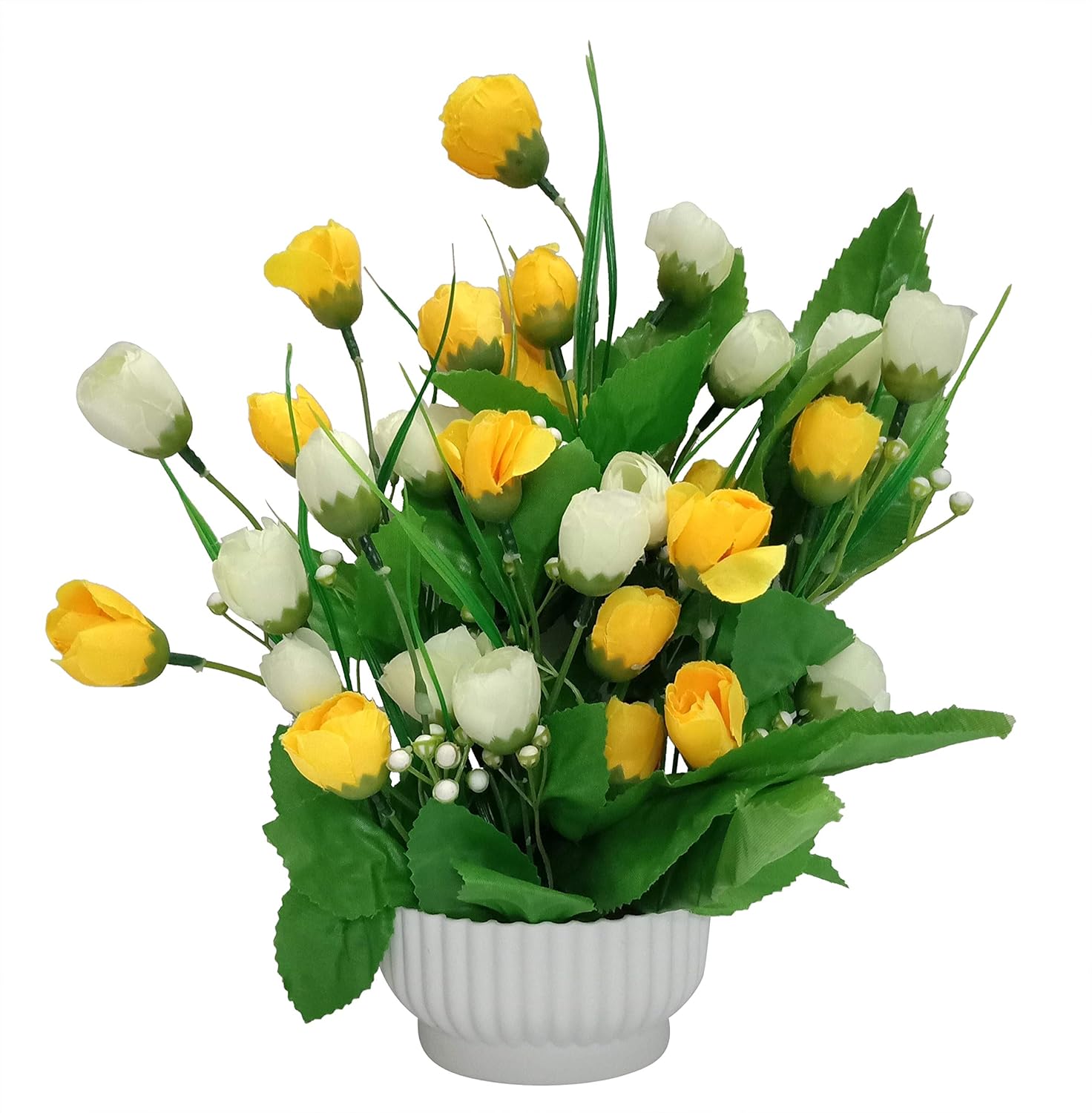 Buy Ethnic Karigari Natural Looking Tulips Flower Vase 26 Cm X 16