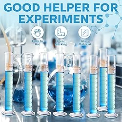 Copkim 10 Pcs Glass Graduated Cylinder Metric Scale