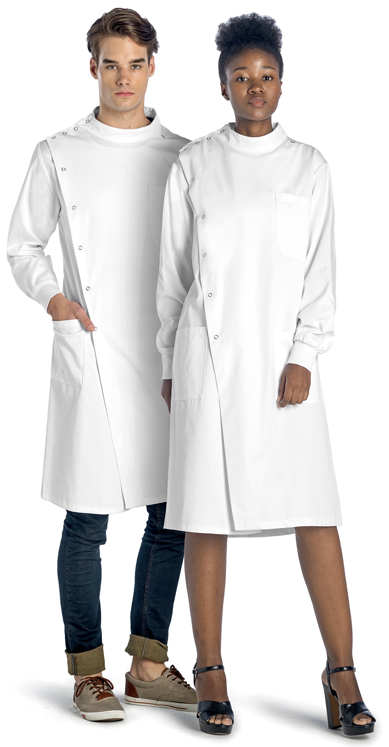 Dr. Howie Unisex White Lab Coat With Mandarin Collar • PROFESSIONAL