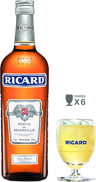 Ricard Pastis De Marseille 70 Cl 6 Verres Amazon Fr Epicerie