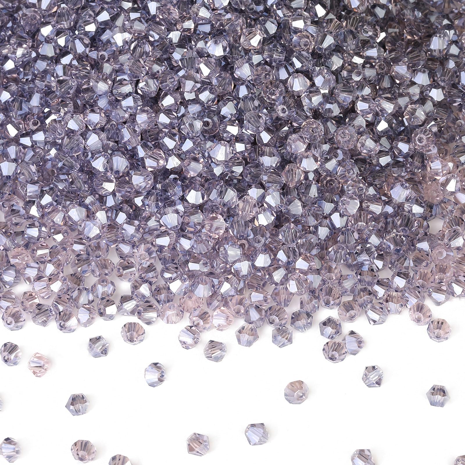 DoDoBeads 720 Pcs 4mm Bicone Crystal Beads, Light Amethyst for Bracelet & Jewellery Making