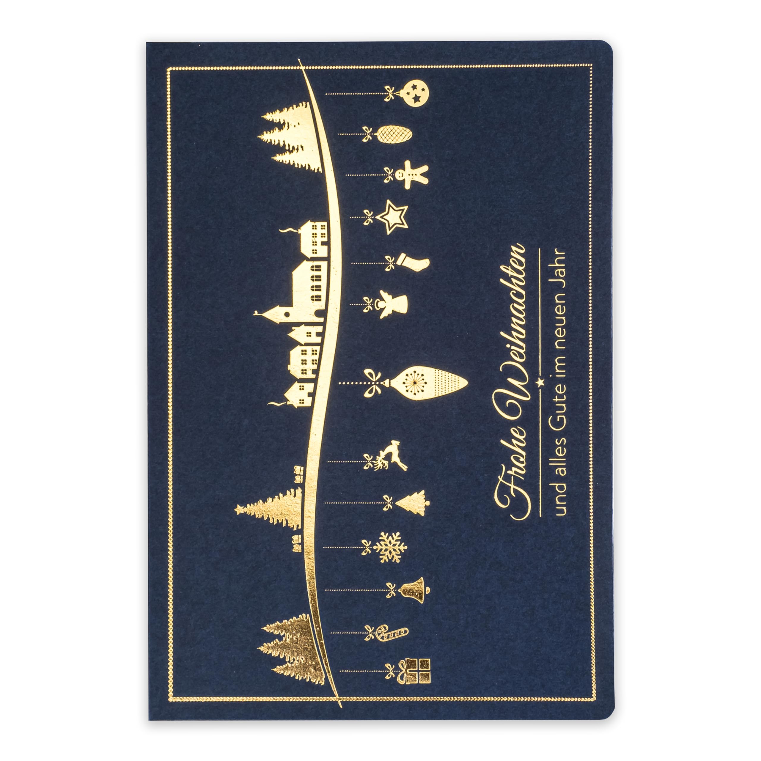 Art ACH001 Nuvo Exclusive Christmas Cards No. 6 Set of 10 Cards 120 x 170 mm Gold-Plated and Embossed Christmas Designs Made Jewellery Paper Round Paper Inserts