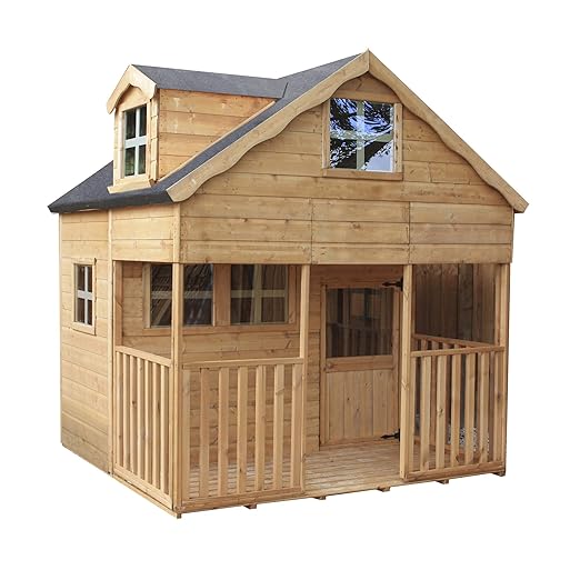 Waltons Est 1878 7x7 Wooden Garden Two Storey Playhouse For Kids