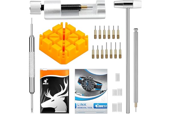 JOREST Watch Link Removal Tool Kit for Strap Adjustment, Replacement and Resizing - With User Manual, 20PCS Spring Bars, 13PC