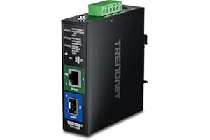 TRENDnet Industrial SFP to Gigabit PoE+ Media Converter, TI-PF11SFP, NDAA + TAA Compliant, IP50 Rated Housing, Up to 30W of Power, Multi or Single Mode Fiber