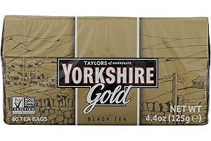 Yorkshire Tea, Gold, Pillow Tea Bags, 40 Count (Pack of 1), Premium Blend, Rich, Smooth, and Satisfying, Classic British Brea