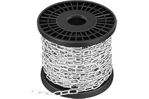 HYQEHRTYAZC 100 ft 3/64" Jack Chain for Hanging Stainless Steel Metal Chain Link Silver Galvanized Light Chain Roll Small Light Duty Fixture Utility Chain for Bird Feeders, Overhead Lights, Flowerpots (1.2mm*30m)