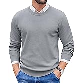 COOFANDY Mens Crewneck Sweater Dress Long Sleeve Pullover Sweater Knit Lightweight Sweaters