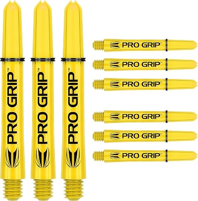 Target Darts Pro Grip Shafts Short 34mm Set of 9 2BA Yellow