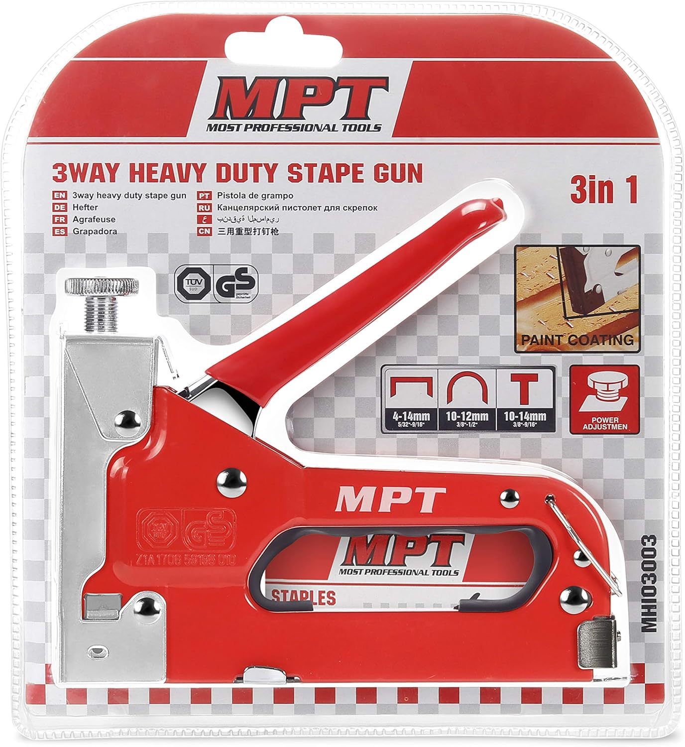 MPT Heavy Duty Staple Gun with 600PCS Staples MultiPurpose of