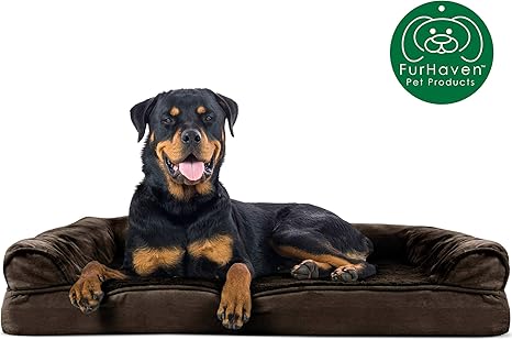Amazon Com Furhaven Pet Dog Bed Orthopedic Ultra Plush Faux