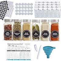 Prime Home Direct Spice Jars Set - 24 Spice Organizer with 792 labels - 4 oz Spice Containers with Shaker Lids and…