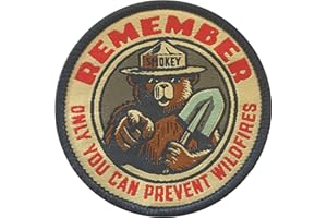 GIANT STEP DESIGN CO. OFFICIALLY LICENSED Smokey Bear Patch - Remember Only You Can Prevent Wildfires Vintage Iron-On Embroidered Patch For Hats and Accessories 2.5" Diameter