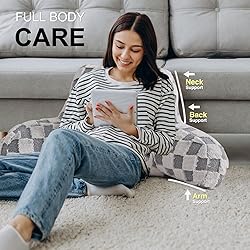 Aimuan Reading Pillow Checkered Bed Rest Wedge