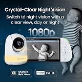 Babysense Full HD Split-Screen Baby Monitor with 2 PTZ Cameras 6 Color Night view 8
