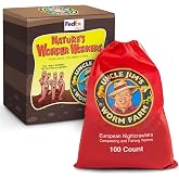 Uncle Jim's Worm Farm 100 Count Super Red European Nightcrawlers for Composting and Garden Soil Aeration | Large Nightcrawlers Improve Soil Structure and Quality for Healthier Gardens