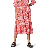 Amazon Essentials Women's Mid-Rise A-line Cotton Sateen Tiered Midi Skirt (Top Sold Separately)