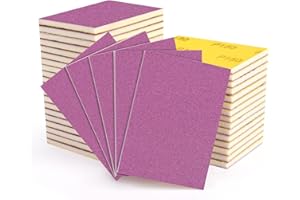 POTUINOM 20 Pcs 3 x 4 Inch Sanding Sponge Set, 150 Grit Abrasive Sanding Sponges Pads Soft Foam Hand Sander Block Wet Dry Pur