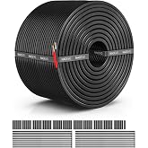 NAOEVO 14 Gauge Wire 2 Conductor, 14 Gauge Automotive Wire 12V Cable, 100FT | Tinned Copper 14 AWG Wire, 14/2 Low Voltage Cable, Flexible Stranded Electrical Wire for Automotive, Marine, Speaker, Lights