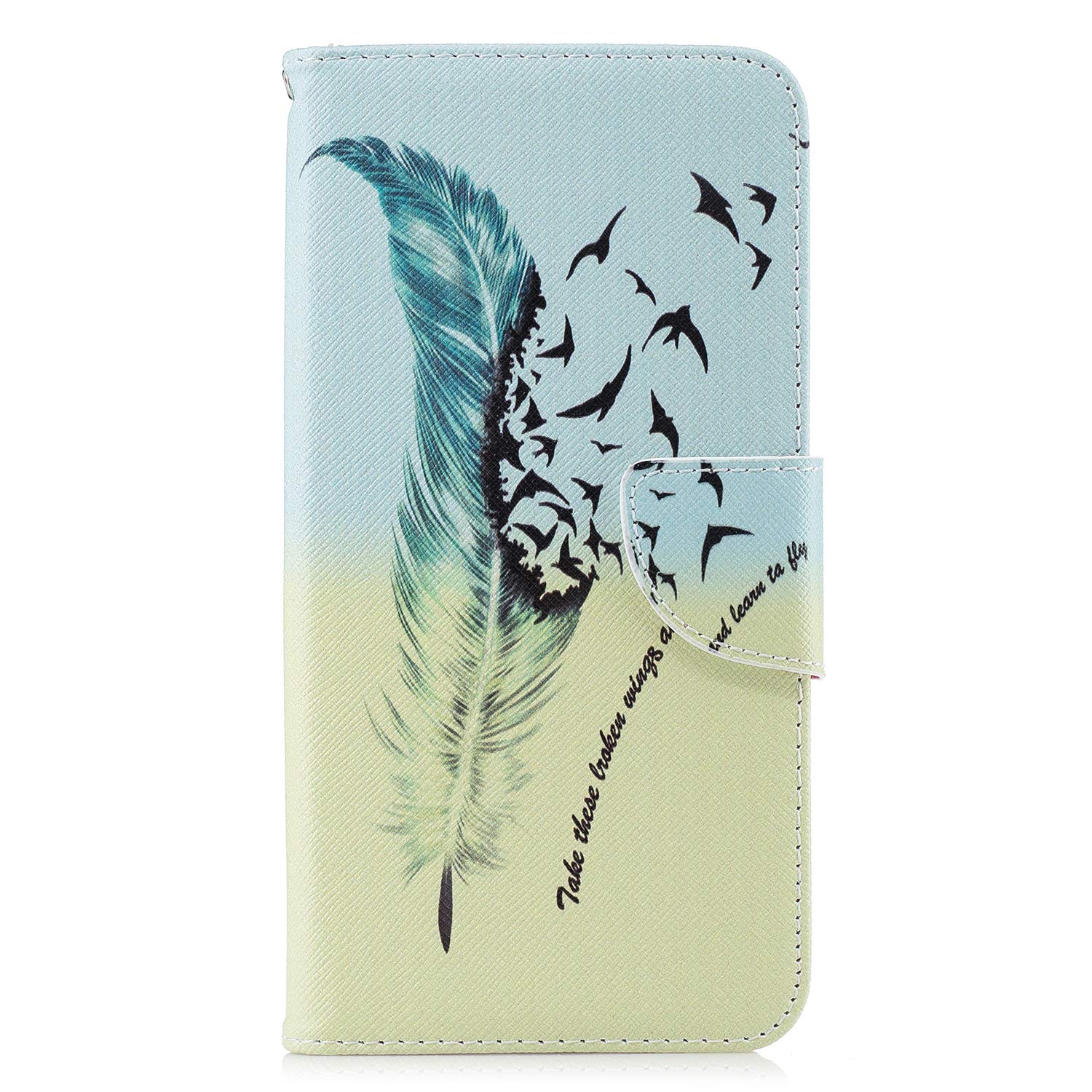 Thoankj Samsung Galaxy A71 Case Shockproof Slim PU Leather Flip Pouch Wallet Phone Silicone Cover with Magnetic Stand Card Holder Slot Protective Smartphone Cases for Samsung Galaxy A71 Feather Birds