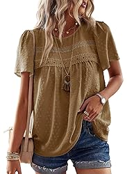 Falechay Plus Size Tops for Women Keyhole Button