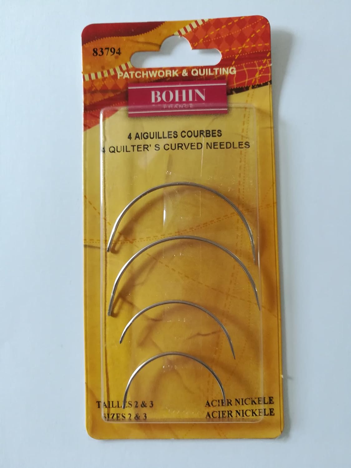 Bohin Curved Needles Sz2-3, Silver, 1 x 7 x 14 cm