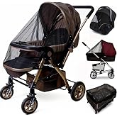 Sysmie 2 Pack Baby Stroller Mosquito Net, Durable Mesh Protection, Black | Universal Fit Bassinets, Cradles, Playards, Pack N Plays &amp; Portable Mini Cribs, Summer Essential for Infant Travel, Camping